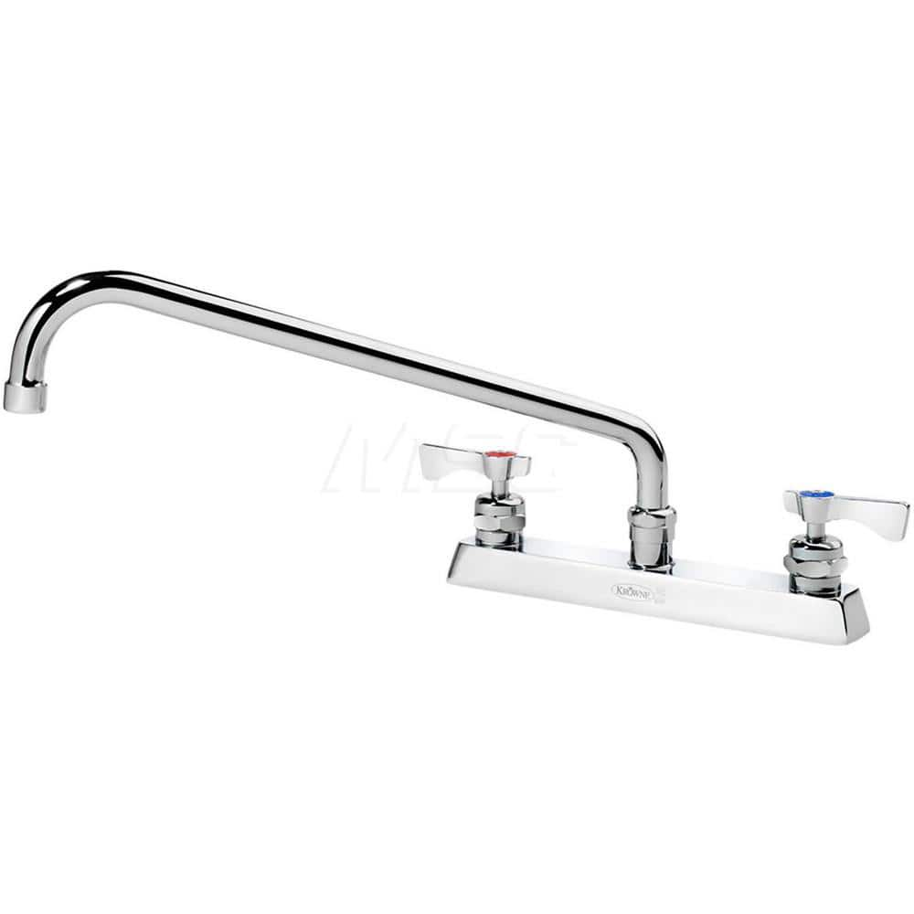 Industrial & Laundry Faucets; Type: Base Mount Faucet; Style: Base Mounted; Design: Base Mounted; Handle Type: Lever; Spout Type: Swing Spout/Nozzle; Mounting Centers: 8; Spout Size: 14; Finish/Coating: Chrome Plated Brass; Type: Base Mount Faucet