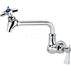 Industrial & Laundry Faucets; Type: Wall Mount Faucet; Style: Wall Mount; Design: Wall Mount; Handle Type: Lever; Spout Type: Swing Spout/Nozzle; Mounting Centers: Single Hole; Spout Size: 6; Finish/Coating: Chrome Plated Brass; Type: Wall Mount Faucet