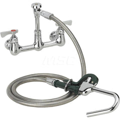 Industrial & Laundry Faucets; Type: Wall Mount Faucet; Style: Wall Mount; Design: Wall Mount; Handle Type: Lever; Spout Type: Standard; Mounting Centers: 8; Finish/Coating: Chrome Plated Brass; Type: Wall Mount Faucet; Minimum Order Quantity: Solid Chrome