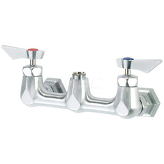 Industrial & Laundry Faucets; Type: Wall Mount Faucet; Style: Wall Mount; Design: Wall Mount; Handle Type: Lever; Spout Type: No Spout; Mounting Centers: 8; Finish/Coating: Chrome Plated Satin; Type: Wall Mount Faucet; Minimum Order Quantity: Solid Chrome