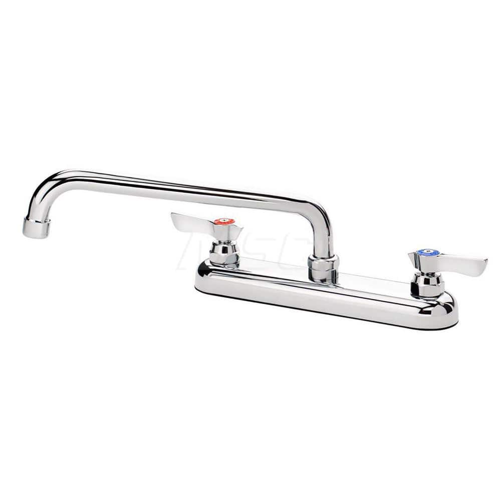 Industrial & Laundry Faucets; Type: Base Mount Faucet; Style: Base Mounted; Design: Base Mounted; Handle Type: Lever; Spout Type: Swing Spout/Nozzle; Mounting Centers: 8; Spout Size: 10; Finish/Coating: Chrome Plated; Type: Base Mount Faucet; Minimum Orde