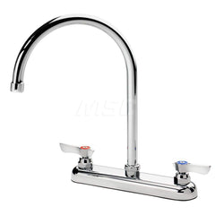 Industrial & Laundry Faucets; Type: Base Mount Faucet; Style: Base Mounted; Design: Base Mounted; Handle Type: Lever; Spout Type: Gooseneck; Mounting Centers: 8; Spout Size: 8-1/2; Finish/Coating: Chrome Plated; Type: Base Mount Faucet; Minimum Order Quan