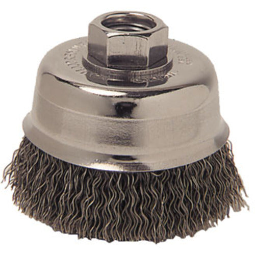 3″ Crimped Wire Cup Brush, .014″ Steel Fill, M14 × 2.0 Nut - USA Tool & Supply