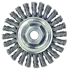 4" Diameter - M10 x 1.25 Arbor Hole - Knot Cable Twist Steel Wire Straight Wheel - USA Tool & Supply