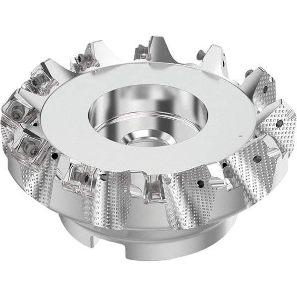 Seco - 125mm Cut Diam, 40mm Arbor Hole, 6mm Max Depth of Cut, 48° Indexable Chamfer & Angle Face Mill - 12 Inserts, SN.. Insert, Right Hand Cut, 12 Flutes, Through Coolant, Series R220.54 - USA Tool & Supply