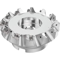 Seco - 125mm Cut Diam, 40mm Arbor Hole, 6mm Max Depth of Cut, 48° Indexable Chamfer & Angle Face Mill - 12 Inserts, SN.. Insert, Right Hand Cut, 12 Flutes, Through Coolant, Series R220.54 - USA Tool & Supply