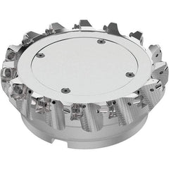 Seco - 6" Cut Diam, 2" Arbor Hole, 0.315" Max Depth of Cut, 71° Indexable Chamfer & Angle Face Mill - 15 Inserts, SN.. Insert, Right Hand Cut, 15 Flutes, Through Coolant, Series R220.56 - USA Tool & Supply