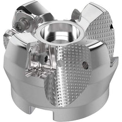 Seco - 50mm Cut Diam, 22mm Arbor Hole, 8mm Max Depth of Cut, 71° Indexable Chamfer & Angle Face Mill - 4 Inserts, SN.. Insert, Right Hand Cut, 4 Flutes, Through Coolant, Series R220.56 - USA Tool & Supply