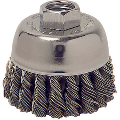 2-3/4″ Single Row Knot Wire Cup Brush, .020″ Steel Fill, M14 × 2.0 Nut - USA Tool & Supply