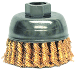 2-3/4" Single Row Wire Cup Brush - .020 Bronze; 5/8-11 A.H.; - Non-Sparking Wire Wheel - USA Tool & Supply