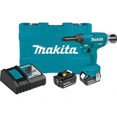 Makita - Cordless Riveters Fastener Type: Cordless Electric Riveter Closed End Rivet Capacity: All up to 1/4 - USA Tool & Supply