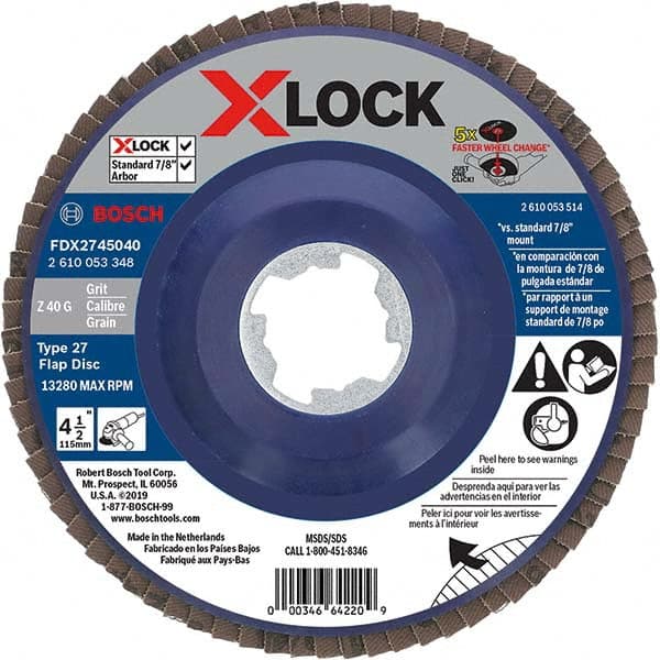 Bosch - Flap Discs Abrasive Type: Coated Flap Disc Type: Type 27 - USA Tool & Supply
