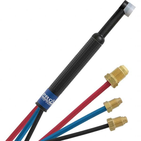 PRO-SOURCE - 180 Amp 12-1/2' Rubber Outfit 24WN Water Cooled TIG Welding Torch Kit - USA Tool & Supply