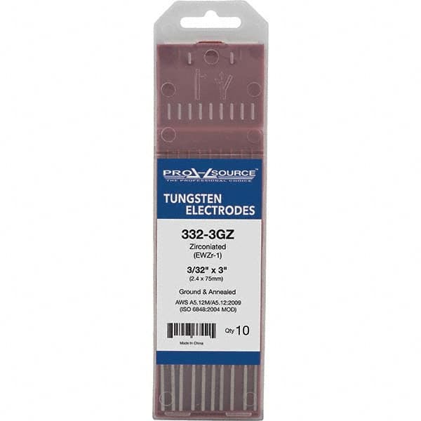 PRO-SOURCE - Tungsten Electrodes Type: Zirconiated Diameter (Inch): 3/32 - USA Tool & Supply