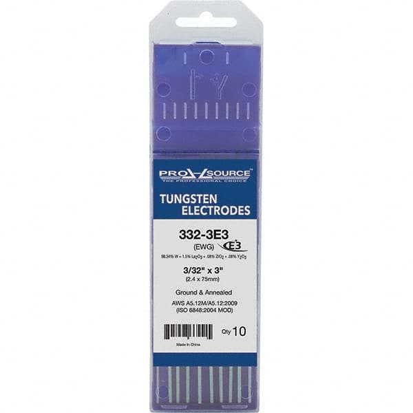 PRO-SOURCE - Tungsten Electrodes Type: E3 Diameter (Inch): 3/32 - USA Tool & Supply