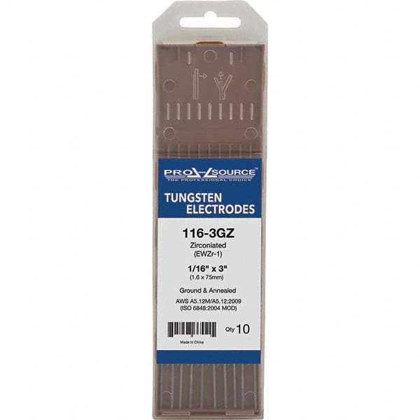 PRO-SOURCE - Tungsten Electrodes Type: Zirconiated Diameter (Inch): 1/16 - USA Tool & Supply