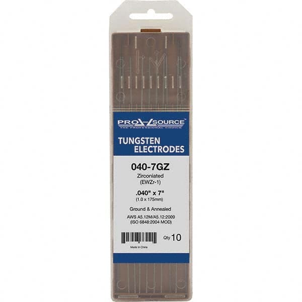 PRO-SOURCE - Tungsten Electrodes Type: Zirconiated Diameter (Inch): 0.040 - USA Tool & Supply