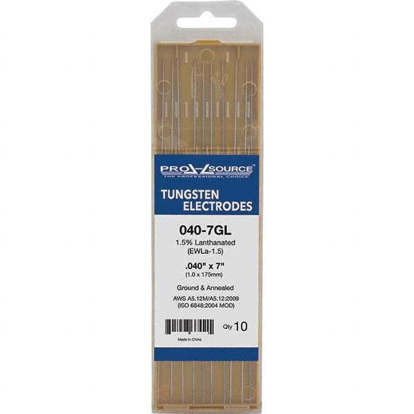 PRO-SOURCE - Tungsten Electrodes Type: 1.5% Lanthanated Diameter (Inch): 0.040 - USA Tool & Supply