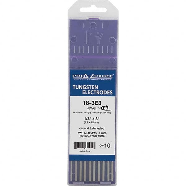 PRO-SOURCE - Tungsten Electrodes Type: E3 Diameter (Inch): 1/8 - USA Tool & Supply