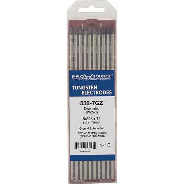 PRO-SOURCE - Tungsten Electrodes Type: Zirconiated Diameter (Inch): 5/32 - USA Tool & Supply
