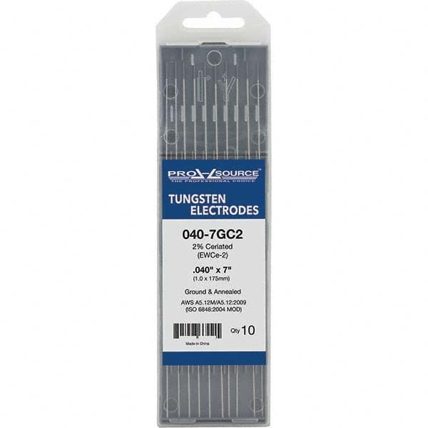 PRO-SOURCE - Tungsten Electrodes Type: 2% Ceriated Diameter (Inch): 0.040 - USA Tool & Supply