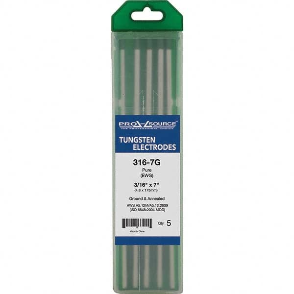 PRO-SOURCE - Tungsten Electrodes Type: Pure Diameter (Inch): 3/16 - USA Tool & Supply