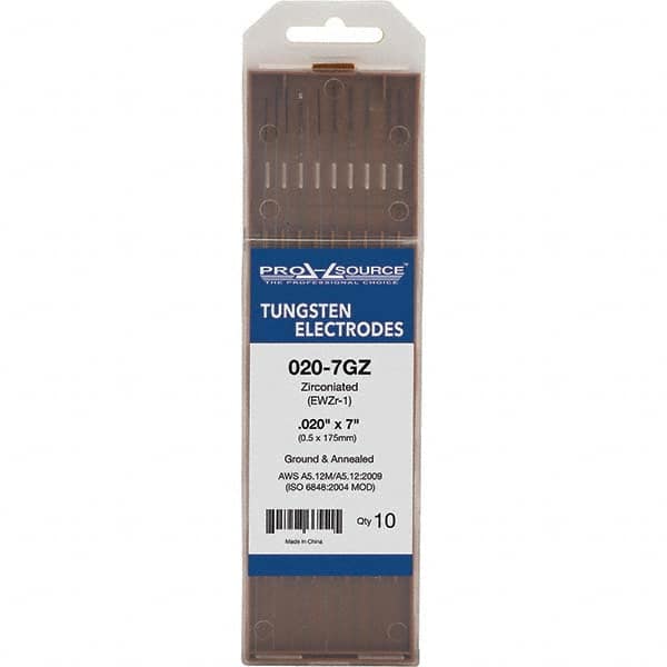 PRO-SOURCE - Tungsten Electrodes Type: Zirconiated Diameter (Inch): 0.020 - USA Tool & Supply