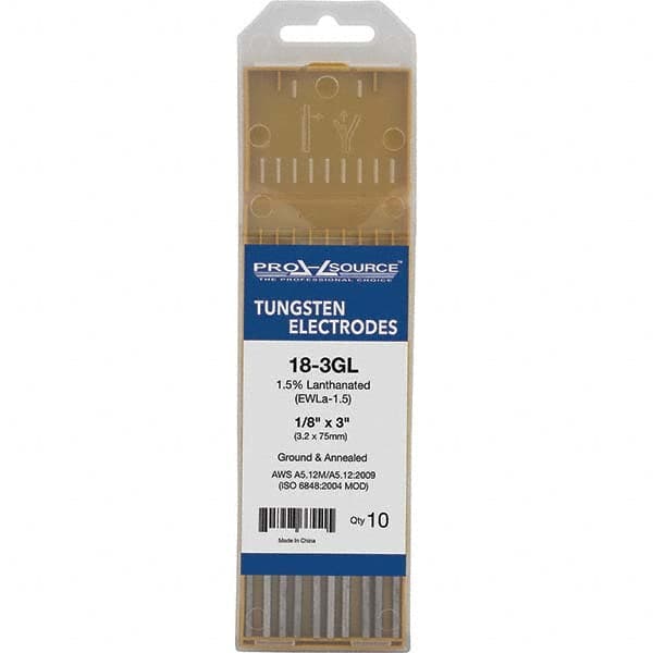 PRO-SOURCE - Tungsten Electrodes Type: 1.5% Lanthanated Diameter (Inch): 1/8 - USA Tool & Supply