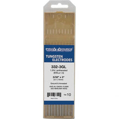 PRO-SOURCE - Tungsten Electrodes Type: 1.5% Lanthanated Diameter (Inch): 3/32 - USA Tool & Supply