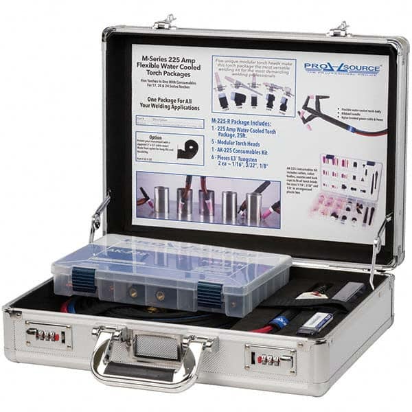 PRO-SOURCE - 250 Amp 25' Rubber Outfit 225M Air Cooled TIG Welding Torch Kit - USA Tool & Supply