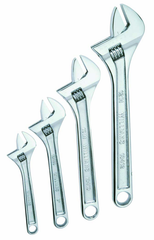 4 Piece Chrome Adjustable Wrench Set - USA Tool & Supply