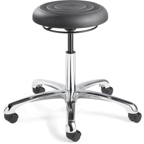Bevco - Swivel & Adjustable Stools Type: Adjustable Backless Stool Base Type: Polished Aluminum Base - USA Tool & Supply