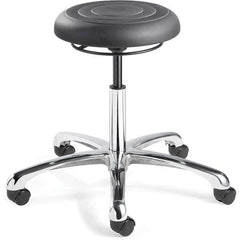 Bevco - Swivel & Adjustable Stools Type: Adjustable Backless Stool Base Type: Polished Aluminum Base - USA Tool & Supply