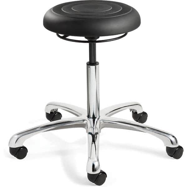 Bevco - Swivel & Adjustable Stools Type: Adjustable Backless Stool Base Type: Polished Aluminum Base - USA Tool & Supply