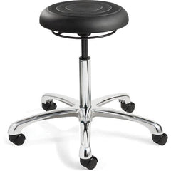 Bevco - Swivel & Adjustable Stools Type: Adjustable Backless Stool Base Type: Polished Aluminum Base - USA Tool & Supply