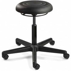 Bevco - Swivel & Adjustable Stools Type: Adjustable Backless Stool Base Type: Black Nylon Base - USA Tool & Supply
