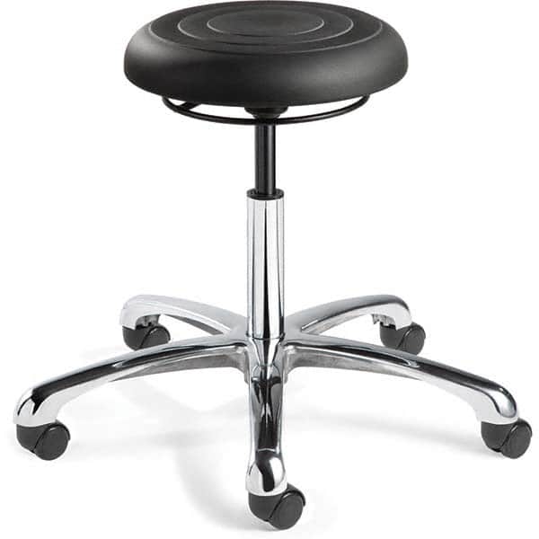 Bevco - Swivel & Adjustable Stools Type: Adjustable Backless Stool Base Type: Polished Aluminum Base - USA Tool & Supply
