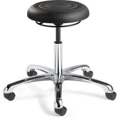 Bevco - Swivel & Adjustable Stools Type: Adjustable Backless Stool Base Type: Polished Aluminum Base - USA Tool & Supply