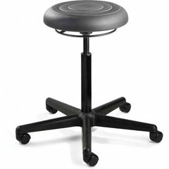 Bevco - Swivel & Adjustable Stools Type: Adjustable Backless Stool Base Type: Black Nylon Base - USA Tool & Supply