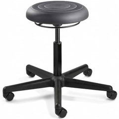 Bevco - Swivel & Adjustable Stools Type: Adjustable Backless Stool Base Type: Black Nylon Base - USA Tool & Supply