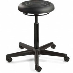 Bevco - Swivel & Adjustable Stools Type: Adjustable Backless Stool Base Type: Black Nylon Base - USA Tool & Supply
