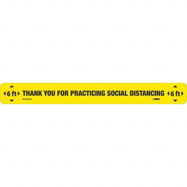 NMC - "Thank You for Practicting Social Distancing" Adhesive-Backed Floor Sign - USA Tool & Supply