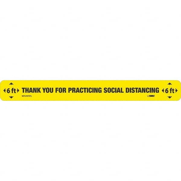 Thank You for Practicting Social Distancing Rectangle, Black on Yellow, Use for Exit, Entrance & Directional