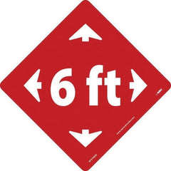 NMC - "6 ft" Adhesive-Backed Floor Sign - USA Tool & Supply