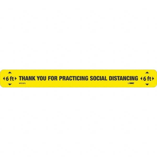 NMC - "Thank You for Practicting Social Distancing" Adhesive-Backed Floor Sign - USA Tool & Supply