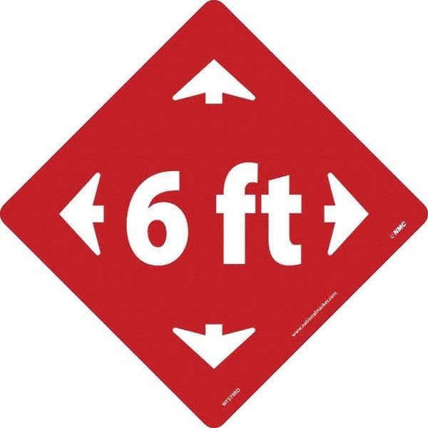 NMC - "6 ft" Adhesive-Backed Floor Sign - USA Tool & Supply