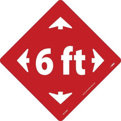 NMC - "6 ft" Adhesive-Backed Floor Sign - USA Tool & Supply