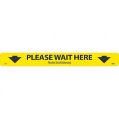 NMC - "Please Wait Here" Adhesive-Backed Floor Sign - USA Tool & Supply