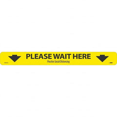 NMC - "Please Wait Here" Adhesive-Backed Floor Sign - USA Tool & Supply