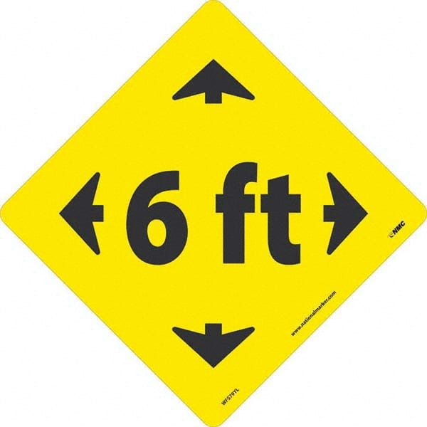 NMC - "6 ft" Adhesive-Backed Floor Sign - USA Tool & Supply